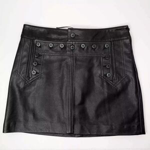 Ralph Lauren Black Lambskin Sailor Mini Skirt